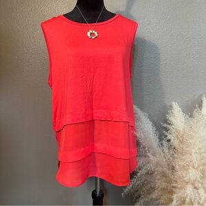 MICHAEL Michael Kors Red Layered Sleeveless Tank
